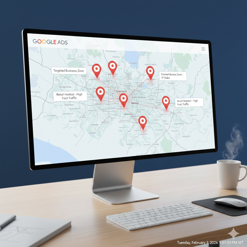 Chennai map with targeted location pins